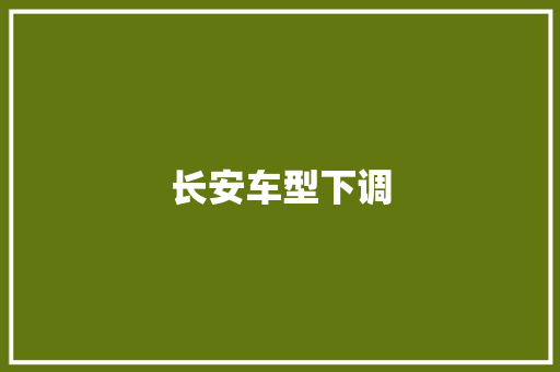 长安车型下调