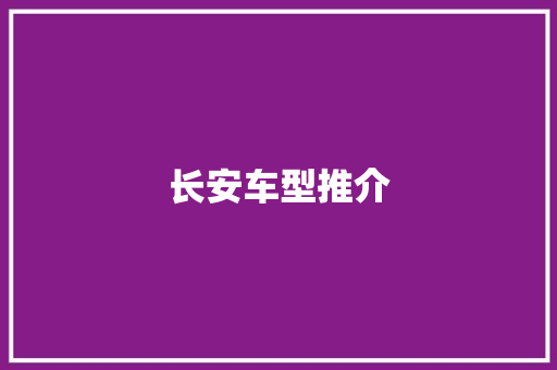 长安车型推介
