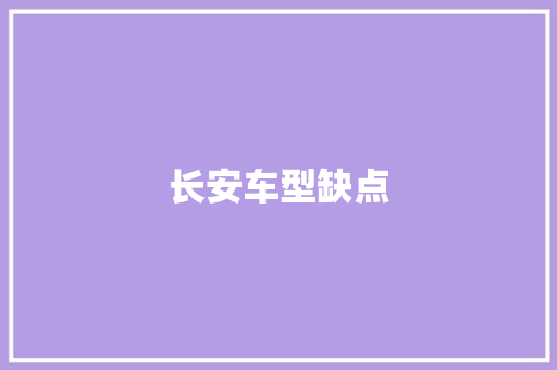 长安车型缺点