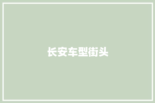 长安车型街头
