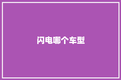 闪电哪个车型