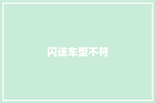 闪送车型不符