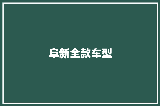 阜新全款车型