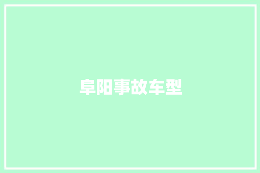 阜阳事故车型