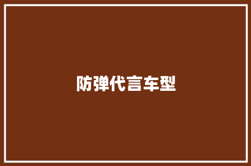 防弹代言车型