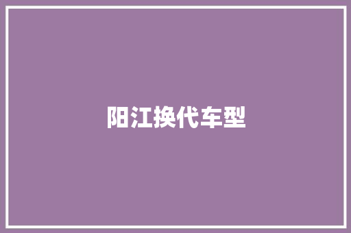 阳江换代车型