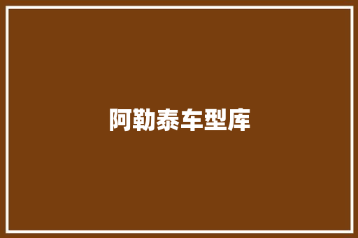 阿勒泰车型库