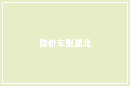 降价车型湖北