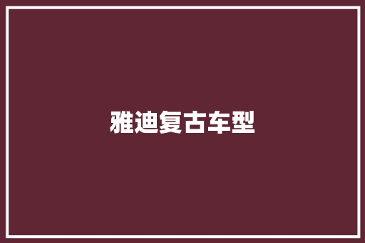 雅迪复古车型