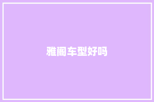 雅阁车型好吗