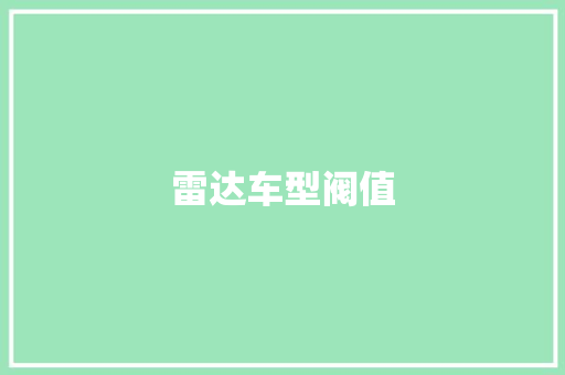雷达车型阀值