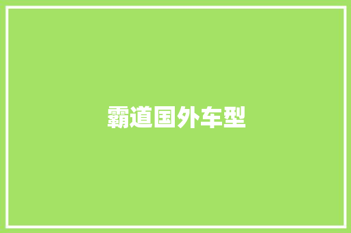 霸道国外车型