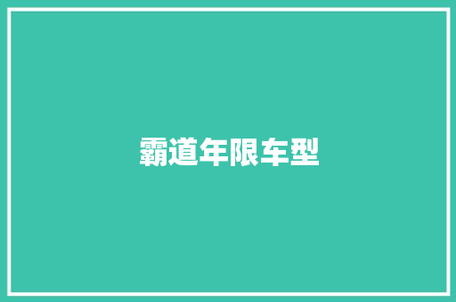 霸道年限车型