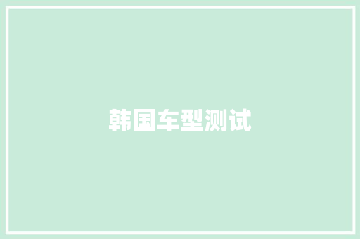 韩国车型测试