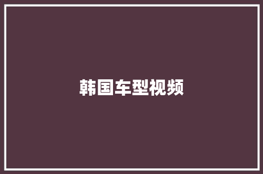 韩国车型视频