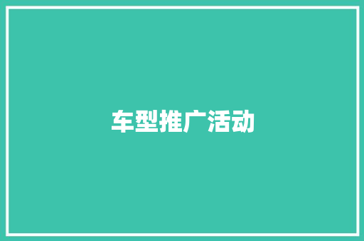 车型推广活动
