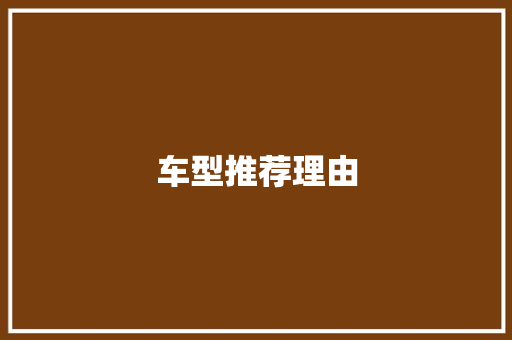 车型推荐理由