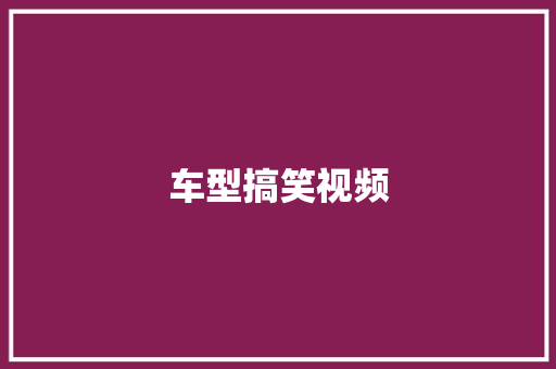 车型搞笑视频