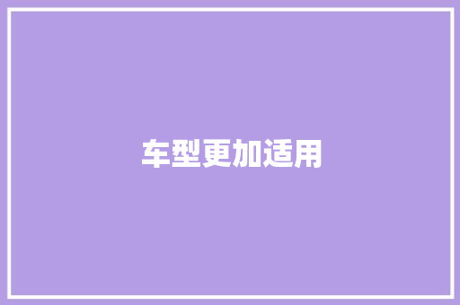 车型更加适用