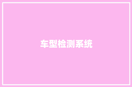 车型检测系统