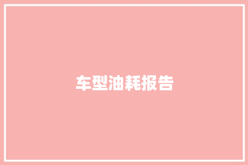 车型油耗报告