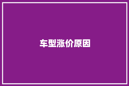 车型涨价原因