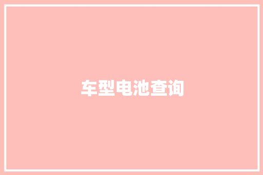 车型电池查询