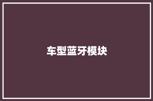 车型蓝牙模块