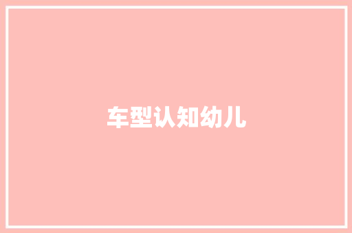 车型认知幼儿