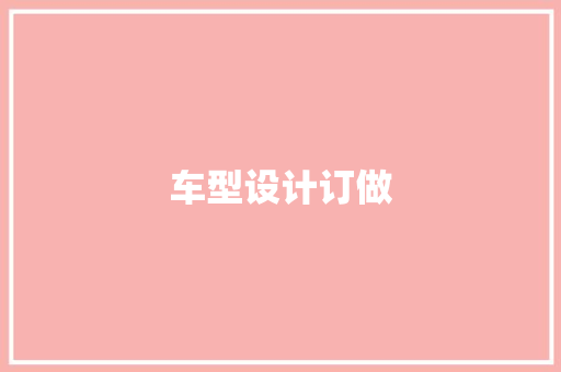 车型设计订做