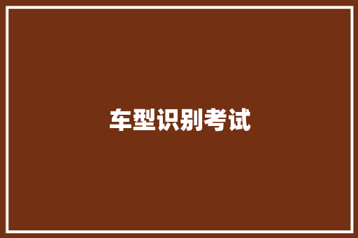 车型识别考试