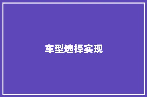 车型选择实现