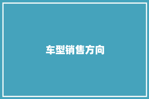 车型销售方向
