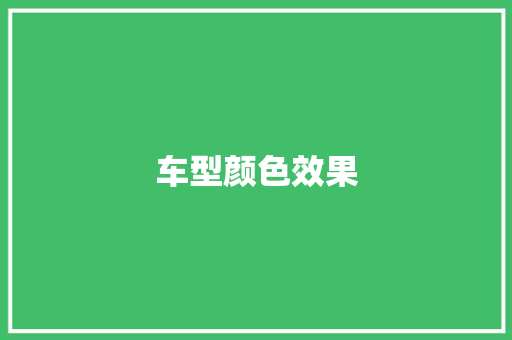 车型颜色效果