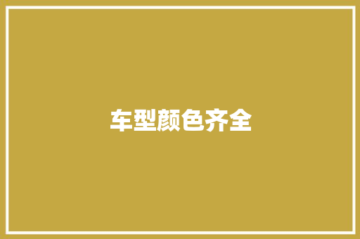 车型颜色齐全