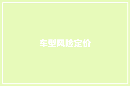 车型风险定价