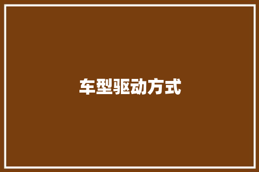 车型驱动方式