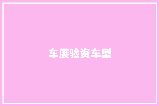 车展验资车型