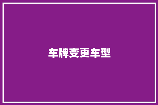 车牌变更车型