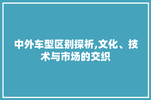 中外车型区别探析,文化、技术与市场的交织