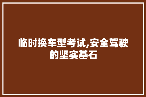 临时换车型考试,安全驾驶的坚实基石