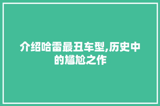 介绍哈雷最丑车型,历史中的尴尬之作