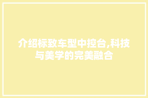 介绍标致车型中控台,科技与美学的完美融合 蓄电池配件