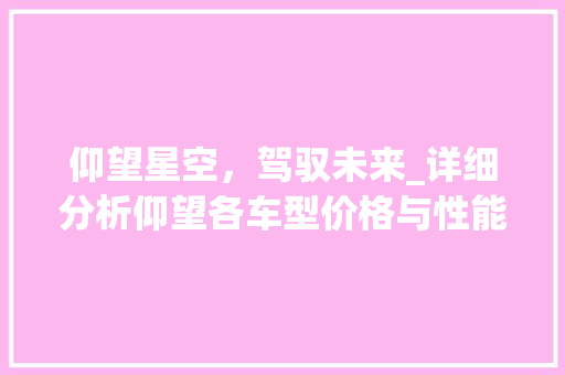 仰望星空，驾驭未来_详细分析仰望各车型价格与性能