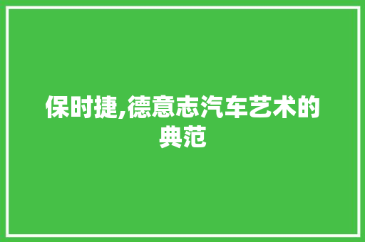 保时捷,德意志汽车艺术的典范