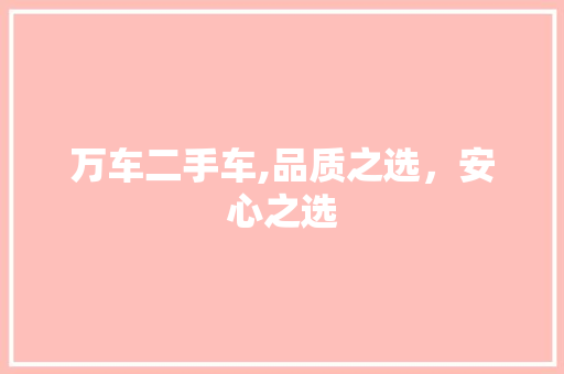万车二手车,品质之选，安心之选