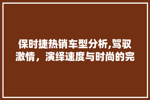 保时捷热销车型分析,驾驭激情，演绎速度与时尚的完美融合