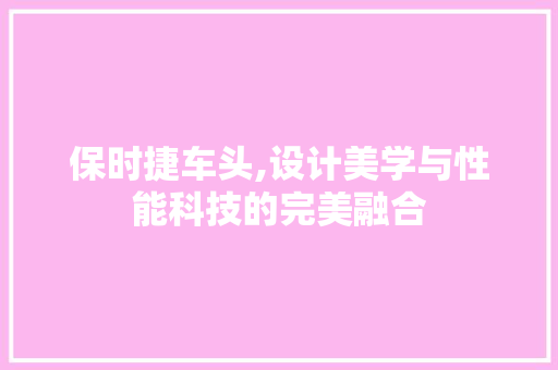 保时捷车头,设计美学与性能科技的完美融合