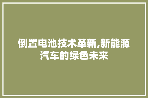 倒置电池技术革新,新能源汽车的绿色未来