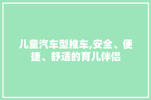 儿童汽车型推车,安全、便捷、舒适的育儿伴侣